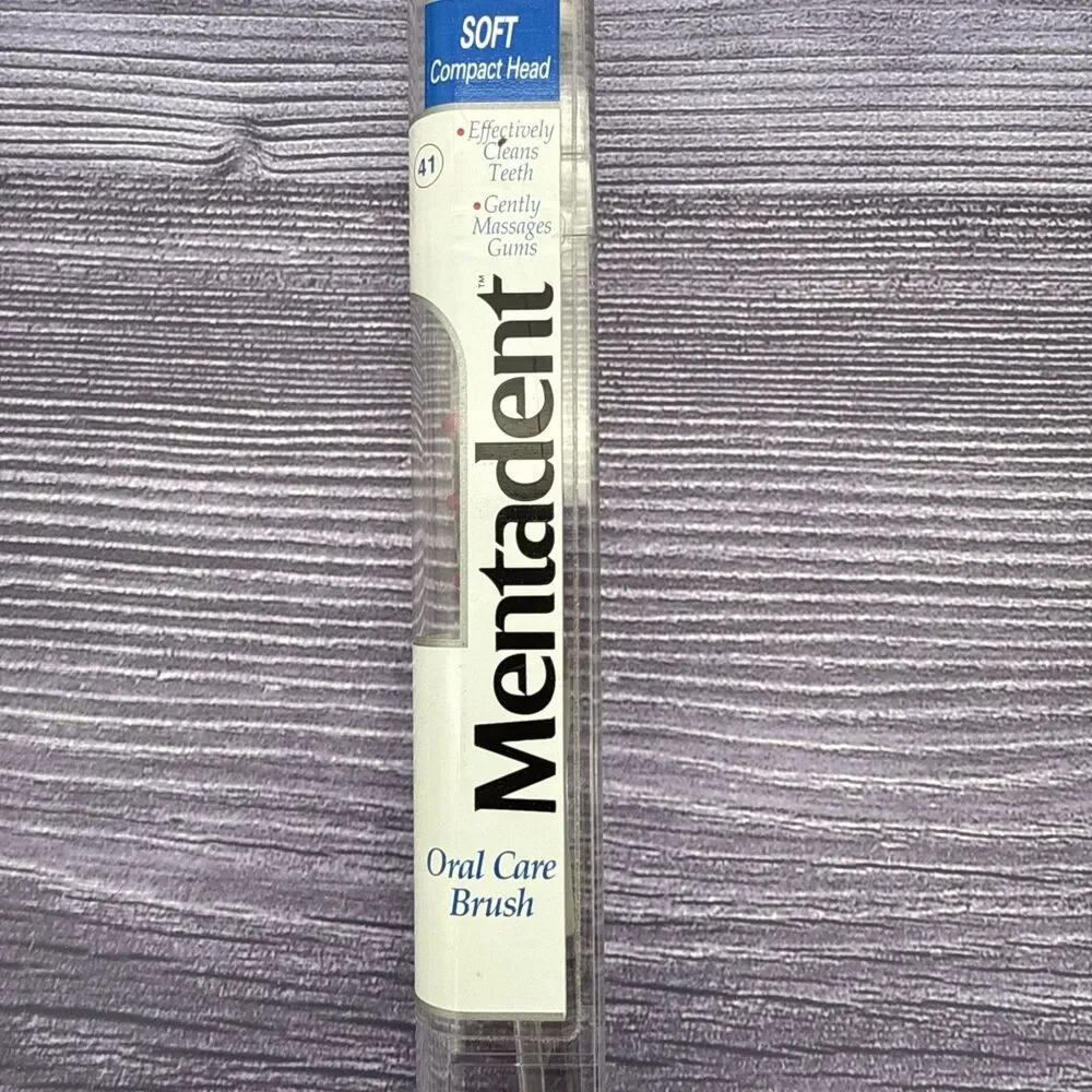Mentadent 41 ProCare Toothbrush Soft Compact Head Flared Side Bristles Pink Red